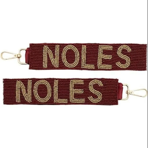 Maroon Base Gold Letters Game Day Sports Wristlet <b>Strap</b> Custom College Fan Key Holder <b>Adjustable</b> Full Customization Keychain - Product Image 1
