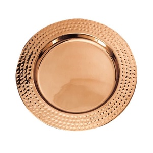 Assiettes de présentation rondes en laiton finition classique pour table à manger, élégantes pour mariage, banquet, événement, décoration de table, présentation - Product Image 5