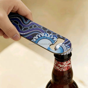 Porte-clés décapsuleur en acier inoxydable vierge personnalisable à faible MOQ, multifonction 3-en-1, forme rectangulaire, pour promotion - Product Image 1