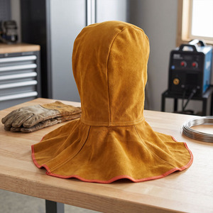 Capucha de Soldadura de Cuero de Vaca Retardante de Llama para Protección Industrial de Alto Riesgo y Protección para la Cabeza - Product Image 3
