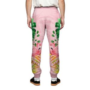 Men's Pink Flamingo Print Sweatpants <b>Elastic</b> <b>Waist</b> Drawstring Casual Joggers Lightweight Polyester Sublimation Printed Summer - Product Image 2
