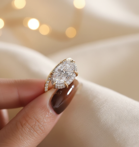 3.00 CT Oval Cut Hidden Halo Zircon Engagement Ring Prong Setting Trendy Women's Gift Weddings Parties <b>Solid</b> 925 Sterling <b>Silver</b> - Product Image 3