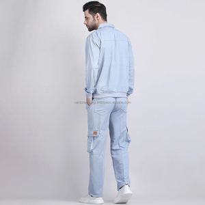 Nardon Apparels' Winter Heavyweight Nylon Chándal Logotipo personalizado Reflectante Zip-up Cotton Joggers Set Oversized Skinny Hoodies - Product Image 2