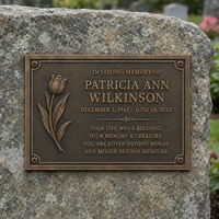 Plaque commémorative personnalisée en bronze antique, fabriquée à la main, rectangulaire, en laiton, pour cimetière et tombes