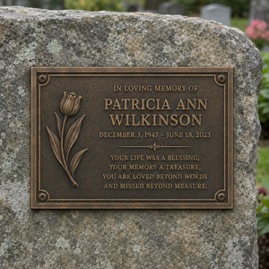 Custom <b>Plaque</b> Workshop Antique Bronze Handmade Rectangle <b>Memorial</b> <b>Plaque</b> Personalized Brass Remembrance Sign for Grave Cemetery - Product Image 4