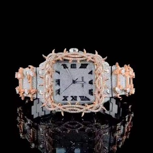 Reloj de Lujo para Mujer, Plata de Ley, Diamantes, Esfera Rectangular, Números Romanos, Cierre de Joyería, Cuarzo Analógico, 30 mm - Product Image 1