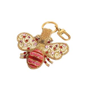 Belle main faite élégant nouveau look perlé oiseau porte-clés voiture porte-clés et autres types porte-clés conception de broderie à la main - Product Image 3