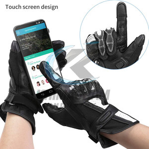 Meilleure vente en ligne, nouvelle conception, gants de moto en cuir pour hommes, respirants, antidérapants, à doigts entiers, coupe-vent pour l'extérieur - Product Image 4