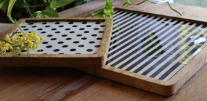 <b>Set</b> Of 2 Printed Wooden Platter For Guest <b>Serving</b> And Family Dining Use Stylish Designer Tableware Handcrafted From India - Product Image 2