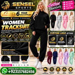 Ensemble de survêtement décontracté pour femme en molleton imperméable et respirant 100 % coton, avec sweat à capuche et pantalon de jogging – Qualité supérieure - Product Image 1