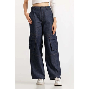Jeans décontractés unisexes à jambe large, respirants, écologiques, tie-dye, délavage moyen, coupe droite, coupe ample, taille mi-haute, vente en gros OEM ODM - Product Image 3