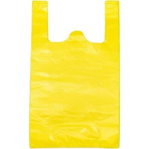 Sacchetti di Plastica con Manici per T-Shirt Design, per la Vendita all'Ingrosso di Alimenti e Articoli al Dettaglio, 12x20 Pollici, Giallo - Sacchetti di Plastica Gialli - Product Image 2