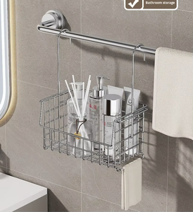 Double Tier Stainless Steel Bathroom Storage <b>Rack</b> Chrome Plated Rectangular Standing Organizer for toiletries - Product Image 4