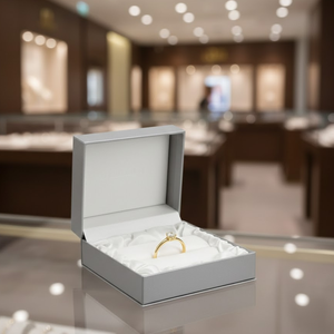 Boîte à bijoux rigide portable personnalisée en kraft avec fermeture magnétique |   Emballage laminé avec revêtement UV, doublure en mousse et gaufrage - Product Image 3