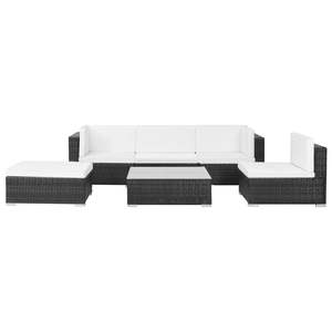 Ensemble de 6 canapés de patio crème, blanc et noir pour jardin - Product Image 2