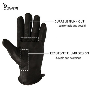 Custom Unlined Genuine And High Quality Deerskin Leather Horse Riding Gloves Sports Full <b>Finger</b> Motorcycle leather Glove - Product Image 3