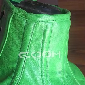 Green Leather Neck <b>Corset</b> Collars With Side Zipper Supplier - Product Image 5