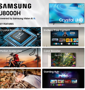 MEILLEURE OFFRE POUR NOUVELLE Télévision intelligente Tizen 85 pouces Série U8000H Crystal UHD 4K UHD Vision AI Companion 2026 - Product Image 3