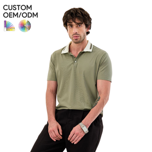 Chemise décontractée respirante unie pour homme, support OEM ODM |   T-shirt en coton tricoté à manches courtes avec logo personnalisé pour la vente en gros de vêtements - Product Image 6