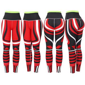 Leggings Deportivos de Cintura Alta para Mujer, Personalizados al por Mayor, Impresión 3D, Sólidos, Transpirables, de Secado Rápido, Spandex/Poliéster, para Yoga, Fitness, Gimnasio y Running - Product Image 1