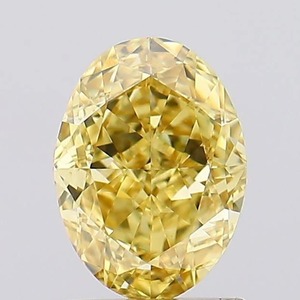 Diamant de laboratoire jaune fantaisie taille ovale, pierre synthétique certifiée IGI pour bague de fiançailles personnalisée, de 1 à 5 carats, pureté VVS2 VS2 - Product Image 1