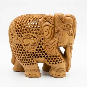 Sandalwood <b>Elephant</b> Handcrafted Asian Zen Design Environment-Friendly Home <b>Decor</b> - Product Image 1
