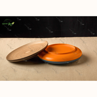 Assiette de service en bambou, ensemble de dîner léger, réutilisable, design écologique, construction robuste, qualité alimentaire pour usage quotidien et professionnel
