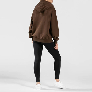 Vente en gros de sweat-shirts à col rond pour femmes, en coton French Terry, surdimensionnés, à épaules tombantes, avec broderie personnalisée du logo, écologiques, streetwear d'hiver - Product Image 6