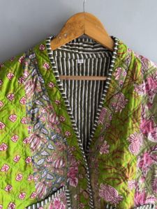 Veste matelassée en coton à imprimé floral pour femme, style bohème, ouverte sur le devant, décontractée, manches longues, poches plaquées, longueur standard, cadeau pour elle - Product Image 4