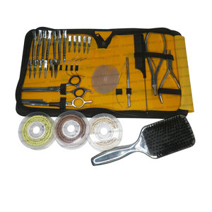 Hair Extension Tools Kit with Duckbill Clips Long Hair Sectioning Clips C-Shape Extension <b>Needles</b> Shears & <b>Beads</b> Crimping plier - Product Image 5