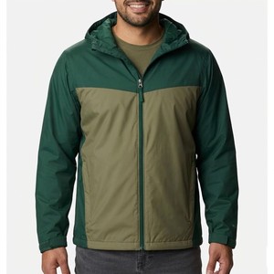 Chaqueta cortavientos con capucha para hombre, color verde bosque, ligera, con cremallera, resistente al viento y al agua, informal, para senderismo. - Product Image 6