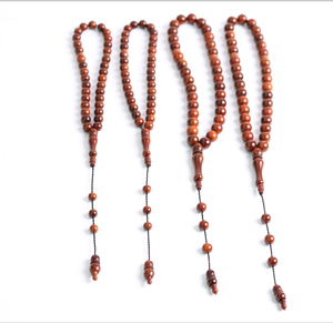 Produit original, bijoux musulmans, Kuka, 99 perles, Islam, teint en brun, tasbih, chapelet de prière - Product Image 1