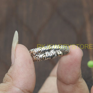 Handmade Textured 925 Silver& Brass wire <b>Ring</b> Vintage Rope Design Band Artisan Jewelry Unisex Fashion Minimalist <b>Statement</b> <b>Ring</b> - Product Image 2