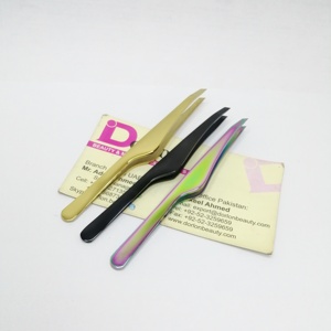 Pince à épiler inclinée dernier cri pour sourcils, marque privée, or, arc-en-ciel, noir, plasma, épilation, vente en gros - Product Image 1
