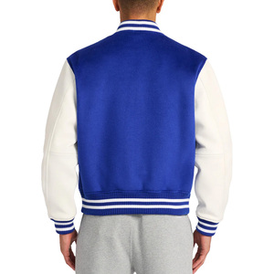 Veste Letterman en Cuir Slim pour Homme, Personnalisable avec Impression par Décharge, Col Montant, Style Hiver High Street – Grande Vente - Product Image 4