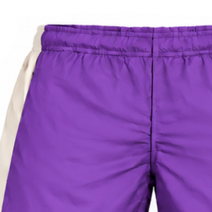Shorts de sport unisexe violet à blocs de couleur, légers, taille élastique, pour la course, l'entraînement, la gym, athlétiques, personnalisables pour équipes, bas de tenue de performance - Product Image 5