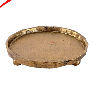 Plateau de service élégant en métal fait main de qualité supérieure pour table à manger, mariage et décoration intérieure avec pieds - Product Image 1