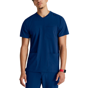 Hot Sale 2026 High Quality Nurse Scrub <b>Sets</b> for Men Anti-Wrinkle Poplin Fabric Medical Uniform Top with Drawstring Pants - Product Image 2