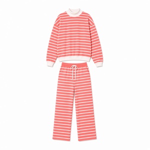 Nouveaux produits 2026 – Ensembles décontractés 2 pièces pour femme : hauts rayés à manches longues et pantalons de survêtement - Product Image 1