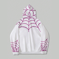 Sudadera con Capucha Oversize de Forro Polar Estilo Y2K para Verano, con Estampado 3D Personalizado de Telaraña, 100% Poliéster, Moda Hip Hop para Hombre