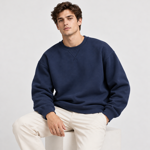 Sudadera para hombre ODM ligera de ajuste regular de forro polar para gimnasio, venta al por mayor, con puños acanalados, estilo retro, de fabricante, con cuello simulado - Product Image 5