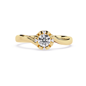Anillo de Compromiso, Aniversario o Boda de Oro de 10k, 14k o 18k con Diamante Redondo de 0.5 CT para Mujer, Certificado por IGI, Diseño de Diseñador de Moda - Product Image 1