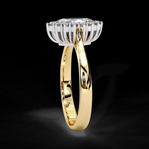 Anillo de Compromiso con Halo de Moissanita Marquise, Anillo de Plata de Ley 925, Anillo de Promesa Vintage, Anillo con Halo de Diamantes - Product Image 3