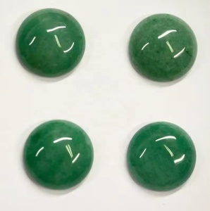Aventurina verde natural de 12mm, cabujón de forma redonda lisa, proveedor de piedras preciosas calibradas sueltas a precio de fábrica del distribuidor mayorista - Product Image 1