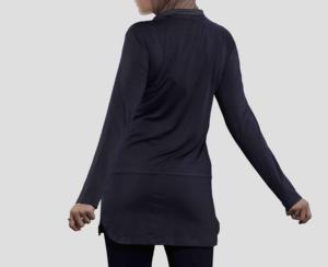 Breathable Outdoor Custom High Quality Sportswear Black T-Shirts Long Tall Loose Half Zipper Modest T Shirts Wholesale OEM ODM - Product Image 6