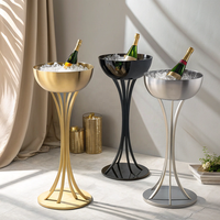 Seau à glace rectangulaire en acier inoxydable de style américain 5L pour bars à domicile, restaurants, fêtes, bière, vin SHREE RADHEY Sustainable Floral