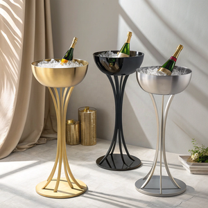 American Style Stainless Steel 5L Rectangular Ice <b>Bucket</b> Home Bars Restaurants Parties Beer Wine SHREE RADHEY Sustainable Floral - Product Image 3