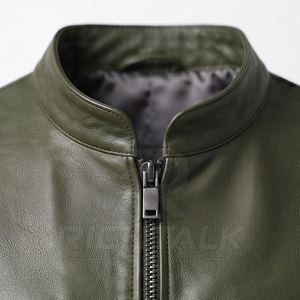 Veste en cuir sur mesure OEM pour hommes – Qualité supérieure, best-seller, écologique, mode hiver, col montant, logo frontal, à prix abordable - Product Image 3