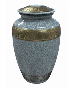 Urna de cremación de aluminio para adultos, acabado de piedra brillante, urna de cremación funeraria de METAL para cenizas humanos - Product Image 1