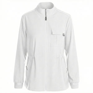 Vente en gros sur commande personnalisée : Blousons d'infirmière à logo, avec poignets côtelés et col montant, uniformes d'hôpital modernes, ensembles de blouses médicales et blousons de travail. - Product Image 6